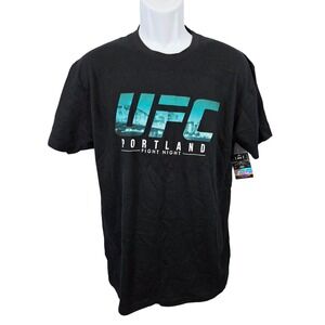 NEW ~ UFC Portland Fight Night Shirt Mens Large Black Cotton Short Sleeve L / A4